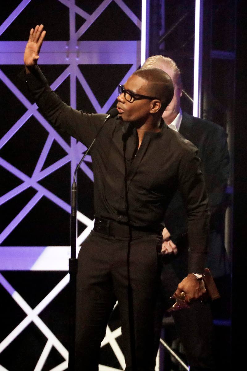 Kirk Franklin accepts the award for Gospel Artist of the Year during the 2019 Dove Awards, in Nashville, Tennessee. 