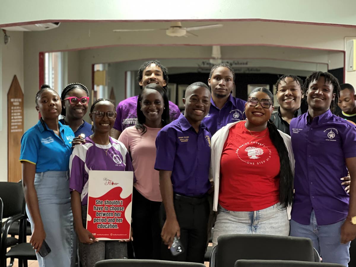Sabrina Barnes (second right) with participants who attended the launch of the Period Panty pilot project at Mary Seacole Hall at UWI, Mona.