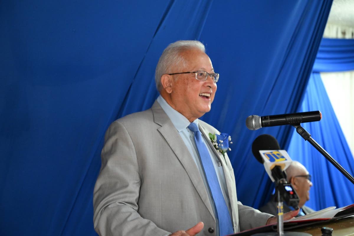 Minister of Justice and Constitutional Affairs Delroy Chuck addressing the new justices of the peace in Westmoreland