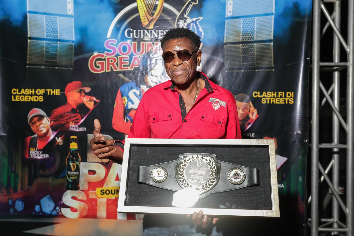 File Photos
Stone Love founder and operator, Winston ‘Wee Pow’ Powell, accepts the Guinness Sounds of Greatness Recognition Award for his sound system’s undeniable mark on the dancehall culture.