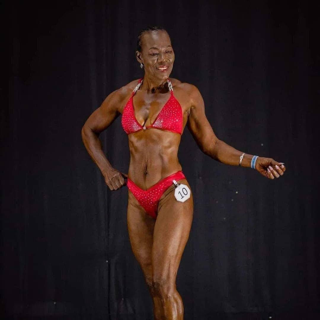 Oberlene Smith-Whyte during a bodybuilding competition.