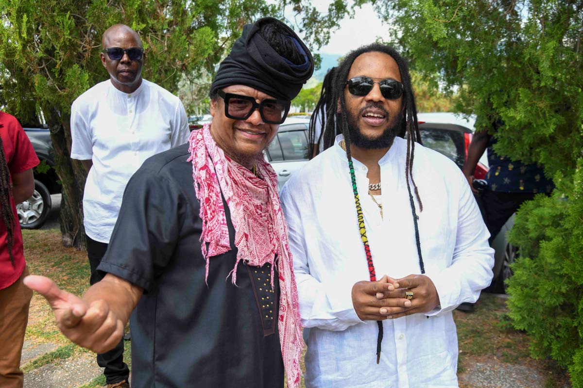 Spotted showing their support are Maxi Priest (left) and Stephen Marley.