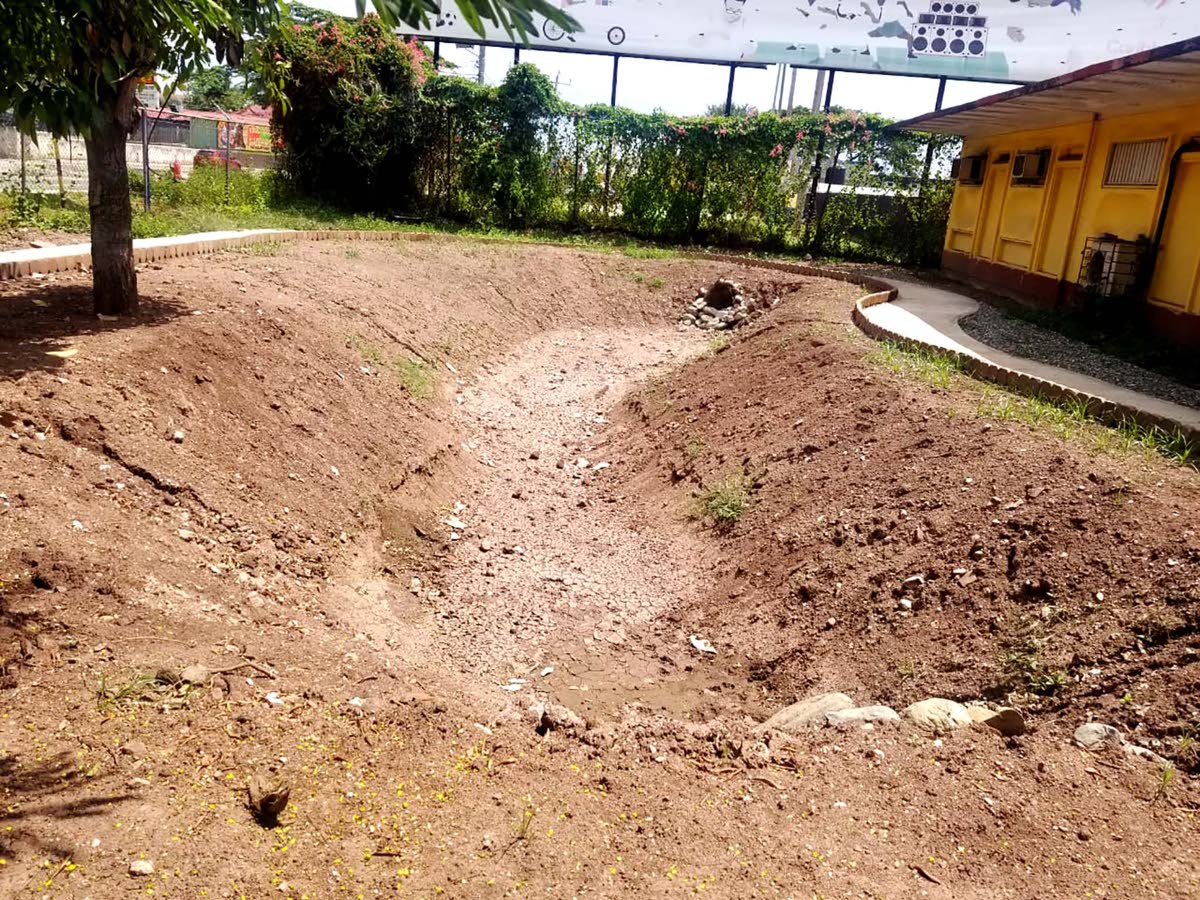 A rain garden, an example of a Nature-based Solution, now under construction under the J-USE project.