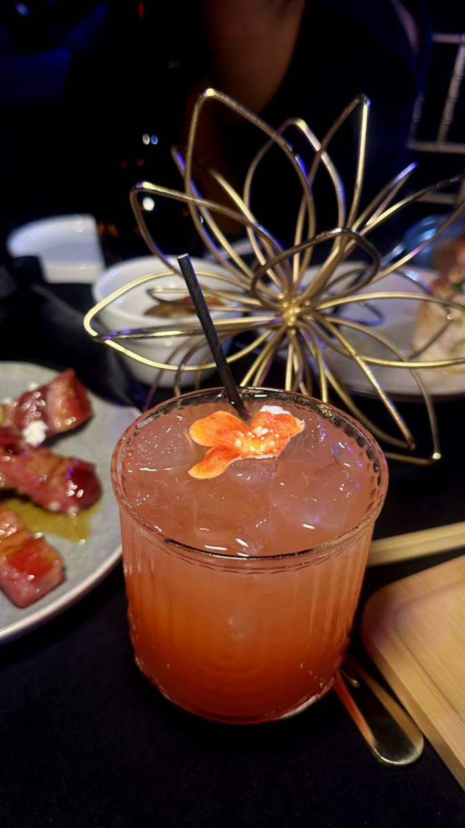 The Venetian afterglow blended Ketel One Vodka, aperitif, guava, citrus, and simple syrup.