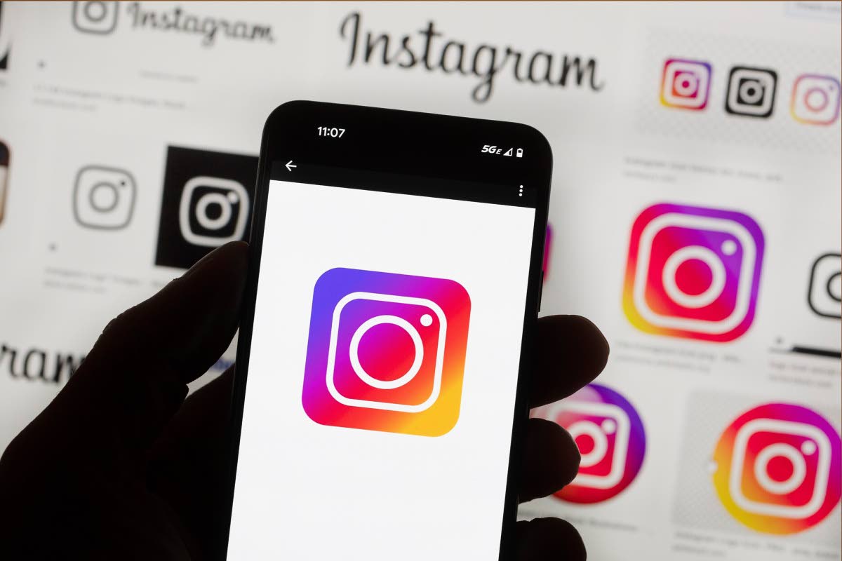 The Instagram logo is seen on a cell phone in Boston, October 14, 2022. (AP Photo)