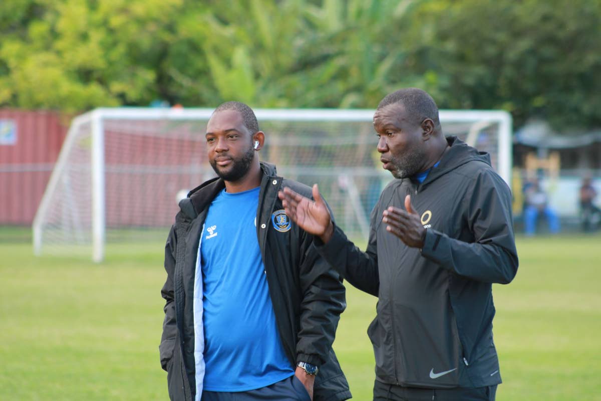 Mount Pleasant Football Academy Sporting Director Paul Christie says he has all the trust in head coach Theodore Whitmore (right) and assistant coach Davion Ferguson, despite the decimation of the team to face LA Galaxy in the Concacaf Champions Cup.  