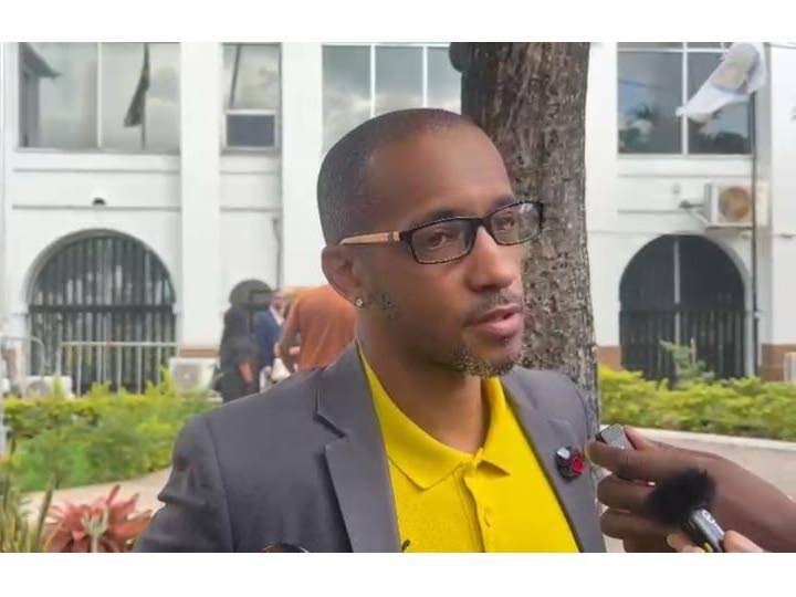 Walter Davis, a cousin of Melissa Silvera, speaks with the media following yesterday’s sentencing of her widower, Jolyan Silvera.