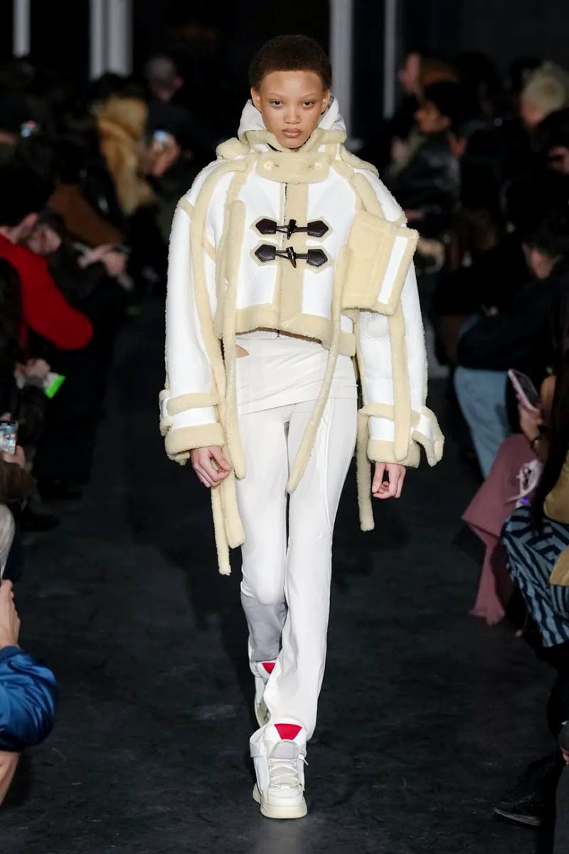 With two turns on the runway for Ottolinger’s fall/winter 2026 collection, Sanique Dill, seen here in Look 25, was part of designers Christa Bösch and Cosima Gadient’s narrative of a more structured approach to the brand’s signature deconstructed ae