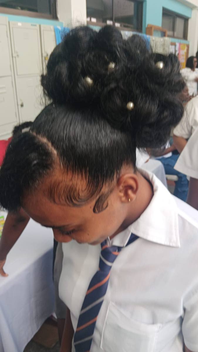 One of the hair fashion creations that was a sample entry from Glam Games Schools Style Off Competition, staged by the NAHC in schools across the island. The initiative was designed to uncover, nurture, and celebrate the creative potential of Jamaica’s y