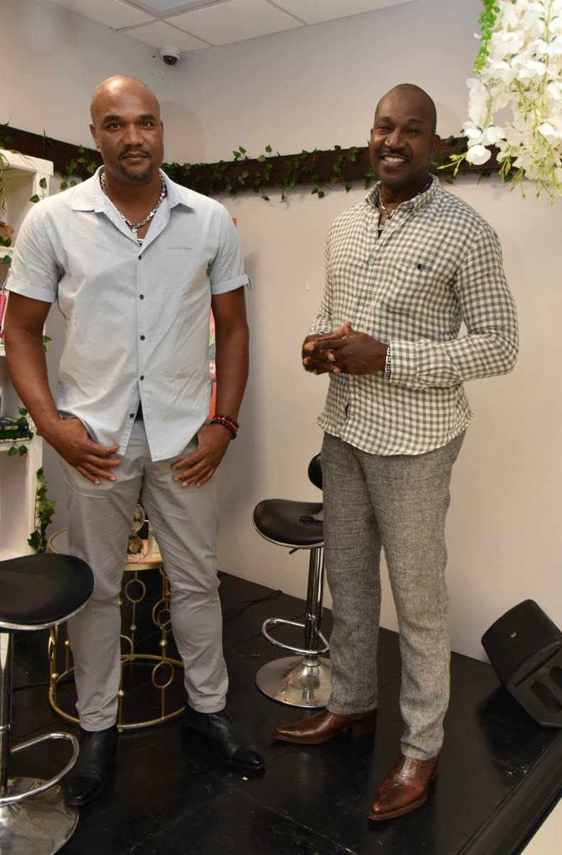 Karl Williams (left), CEO, and Mark McDermoth, president, of Atelier Dermoth Williams Limited, the official management company of the Miss Universe brand in Jamaica.