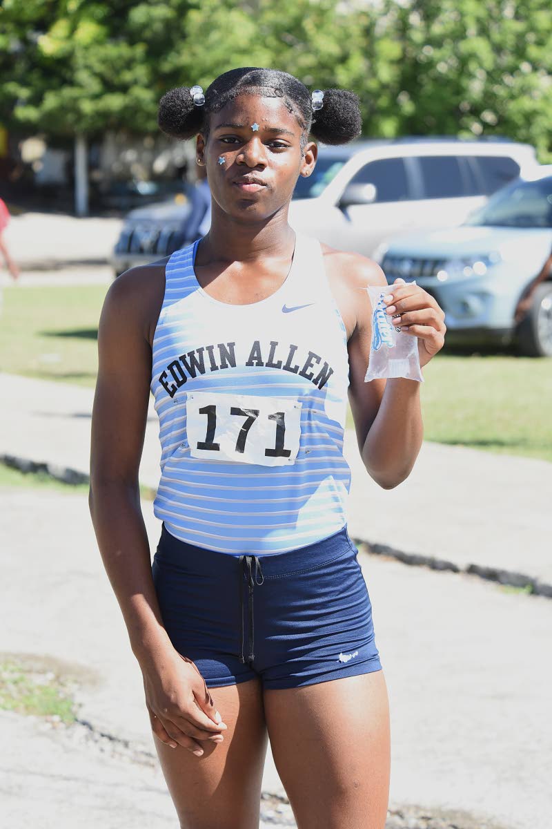 Tashana Godfrey of Edwin Allen High, winner of the Class Three  80 metres hurdles at the Central Hurdles, Relays and Field events meet at GC Foster College on January 24. Godfrey won in 11.16 seconds.