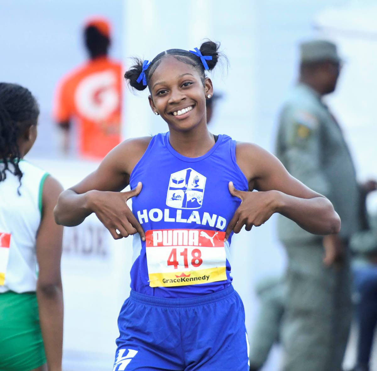 Holland High’s Shanoya Douglas at the ISSA/GraceKennedy Boys and Girls’ Athletics Championships on March 24, 2026. 