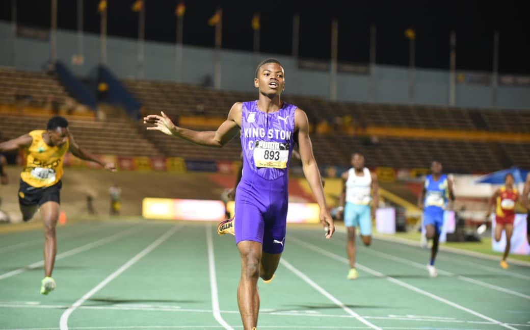 Jason Pitter of Kingston College smashed the boys’ Class Two 400m record with a 45.76-second run, moving into third on Jamaica’s U18 all-time list behind Christopher Taylor and Usain Bolt, at the ISSA/GraceKennedy Boys and Girls Athletics Championships
