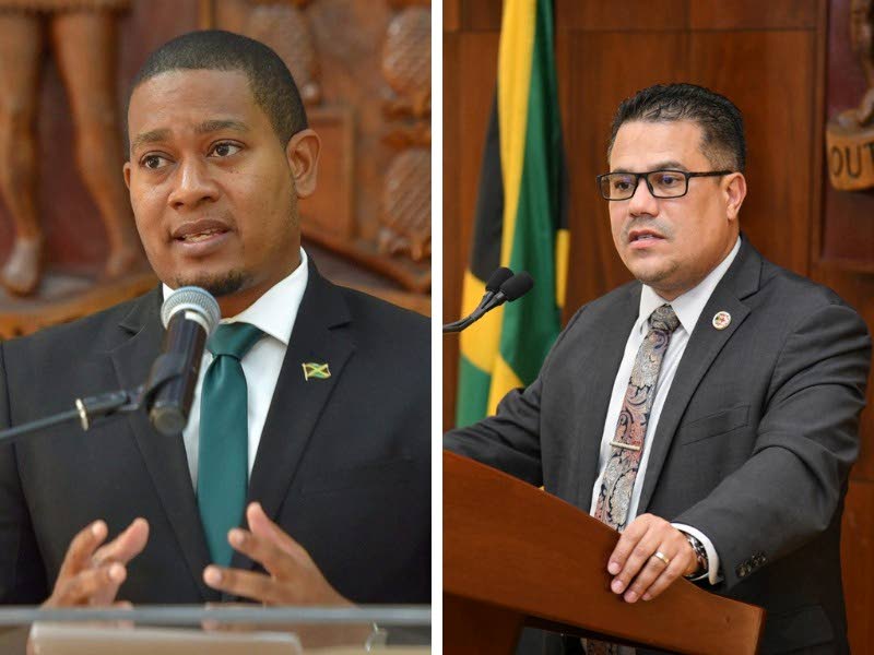Minister of Agriculture, Fisheries and Mining Floyd Green (left) and Minister of Water, Environment and Climate Change Matthew Samuda. 