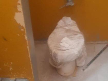 One of the broken toilets at the Falmouth Market in Trelawny.