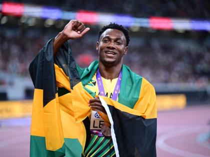 Bryan Levell is all smiles after mining bronze in the men's 200 metres at the World Athletics Championships inside the Japan National Stadium earlier today.