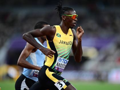 Navasky Anderson of Jamaica competing in the men’s 800-metre final of the World Athletics Championships where he broke the national record he set in the semi-finals, lowering it to 1:42.76 on his way to a seventh place finish.