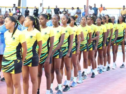 Contributed 
Jamaica’s under-21 Sunshine Girls line up during a netball parade for the Elite League.