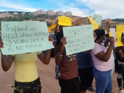 Disgruntled purchasers of the long-delayed Hellshire View community in St Catherine staged a protest on October 5.