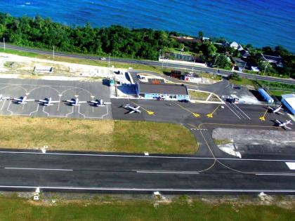 Aerial view of Ian Fleming International Airport.