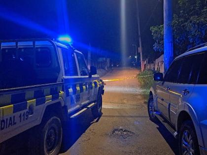 A police cordon at the scene of a mass shooting in Commodore in Linstead, St Catherine on October 5.