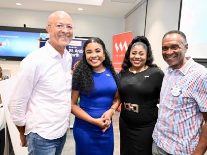 From left:  Donald Patterson, director of the Rotary Club of St Andrew North Education Foundation; Christine Benjamin, head of sales and client relations at VM Wealth Management; Latoya Williams, AVP Lending Solutions at VMBS; and Wayne Wray, tournament co