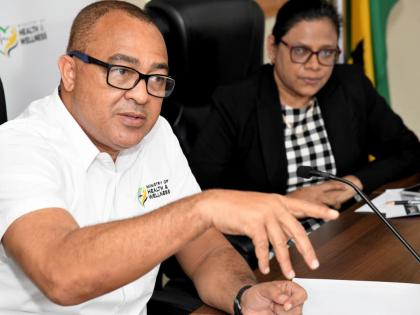 Minister of Health and Wellness Dr Christopher Tufton and Dr Jacquiline Bisasor McKenzie, Chief Medical Officer at the Ministry. - File photo.