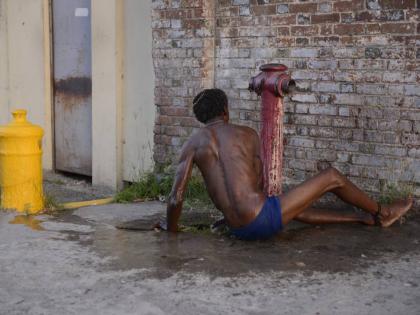 A homeless person on the street in Kingston.