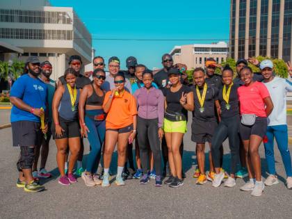 Members of the Run Up run club turned out in their numbers for the recently staged ‘Runners Unite’ in downtown Kingston.