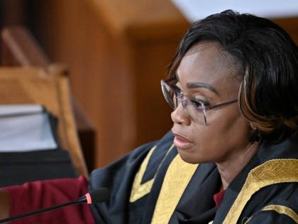 Speaker of the House of Representative, Juliet Holness, speaking  at the sitting of Parliament on Tuesday, October 21.