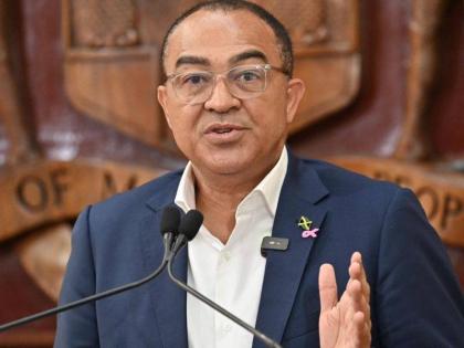 Health Minister Dr Christopher Tufton speaks at a special press briefing on Tropical Storm Melissa, at Jamaica House on Thursday.