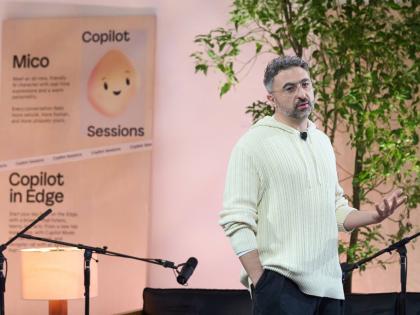 Mustafa Suleyman, CEO of Microsoft AI, introduces Mico, short for Microsoft Integrated Companion, the new Microsoft Copilot, a memory-based AI assistant, during Microsoft’s Fall 2025 Copilot Sessions event on Wednesday, October 22, 2025 in Los Angeles.