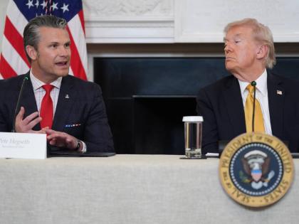 Defence Secretary Pete Hegseth speaks during a roundtable on criminal cartels with President Donald Trump in the State Dining Room of the White House, Thursday, October 23, 2025, in Washington. (AP Photo/Evan Vucci)