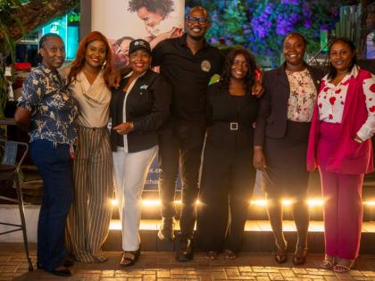From left: Collette Barham of the Ministry of Labour; Arianne Hammond; Nora Blake, manager at the Jamaica Social Stock Exchange; Eton Pearcy, Jam Rock Events; Tanisha Pitters-Montaque, principal, Windward Road Primary School; Nkoya McLeod and Tamikee Walsh