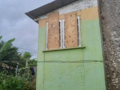 One of several homes in Dumfries, St James, fortified by residents ahead of the passage of Hurricane Melissa.