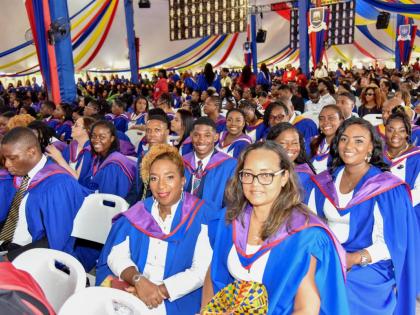 Graduates from the Faculties of Science and Technology and Medical Sciences at the University of the West Indies (UWI), Mona, during the graduation ceremony held on November 4, 2023