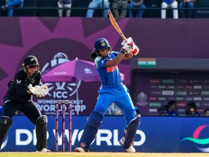 India’s Pratika Rawal bats during the ICC Women’s Cricket World Cup cricket match against New Zealand in Navi Mumbai, India on Thursday, October 23.