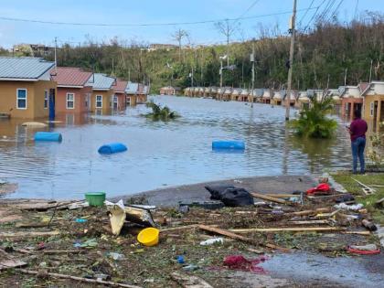 
A section of The Estuary in St James was seen flooded a day after the passage of the Category 5 Hurricane Melissa.