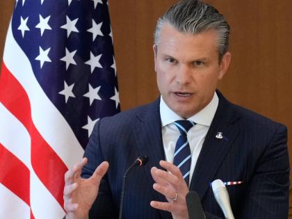 US Defence Secretary Pete Hegseth speaks during a joint press conference with Japan's Defence Minister Shinjiro Koizumi in Tokyo Wednesday, October 29, 2025. (AP Photo/Eugene Hoshiko, Pool)