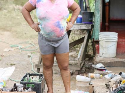 Denise 'Macka' Sinclair, of Bottom Halse Hall in Clarendon, says  Hurricane Melissa caused the sinkhole behind her house to rise to window level so she had to run out due of fear. 