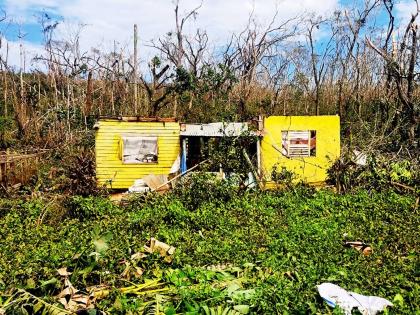The ill-fated house where Esmelda Taylor’s body remained partially submerged until 6 p.m. yesterday after the passage of Hurricane Melissa.