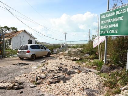 A section of the road leading to Treasure Beach in St Elizabeth was destroyed by Hurricane Melissa.