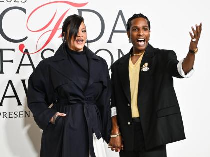 Rihanna and A$AP Rocky attend the CFDA Fashion Awards.