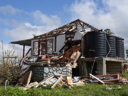 One of the many houses that was damaged by Hurricane Melissa.