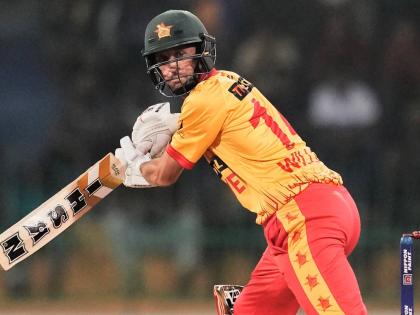 Zimbabwe’s Sean Williams plays a shot during the first Twenty20 cricket match against Sri Lanka in Colombo, Sri Lanka on January 14, 2024. 