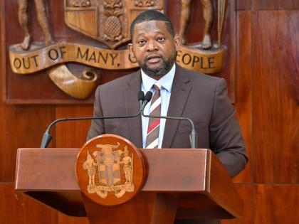 Director General of the Office of Disaster Preparedness and Emergency Management (ODPEM), Commander Alvin Gayle, giving an update on relief efforts at a special press briefing on Hurricane Melissa recovery at Jamaica House in St Andrew on November 13.