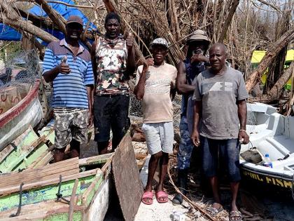 Fishermen at Border fishing village who are affected by the passage of Hurricane Melissa.
