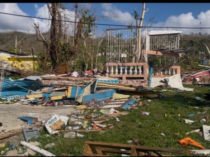 One of the totally destroyed homes in Cambridge, St James, as seen in November 2025.