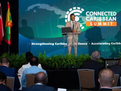 Prime Minister of Grenada Dickon Mitchell speaking at CCS2024 in Miami, Florida.