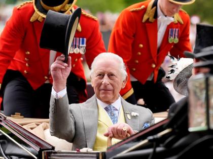 Britain’s King Charles III arrives by royal carriage during day five of Royal Ascot at Ascot Racecourse, England.